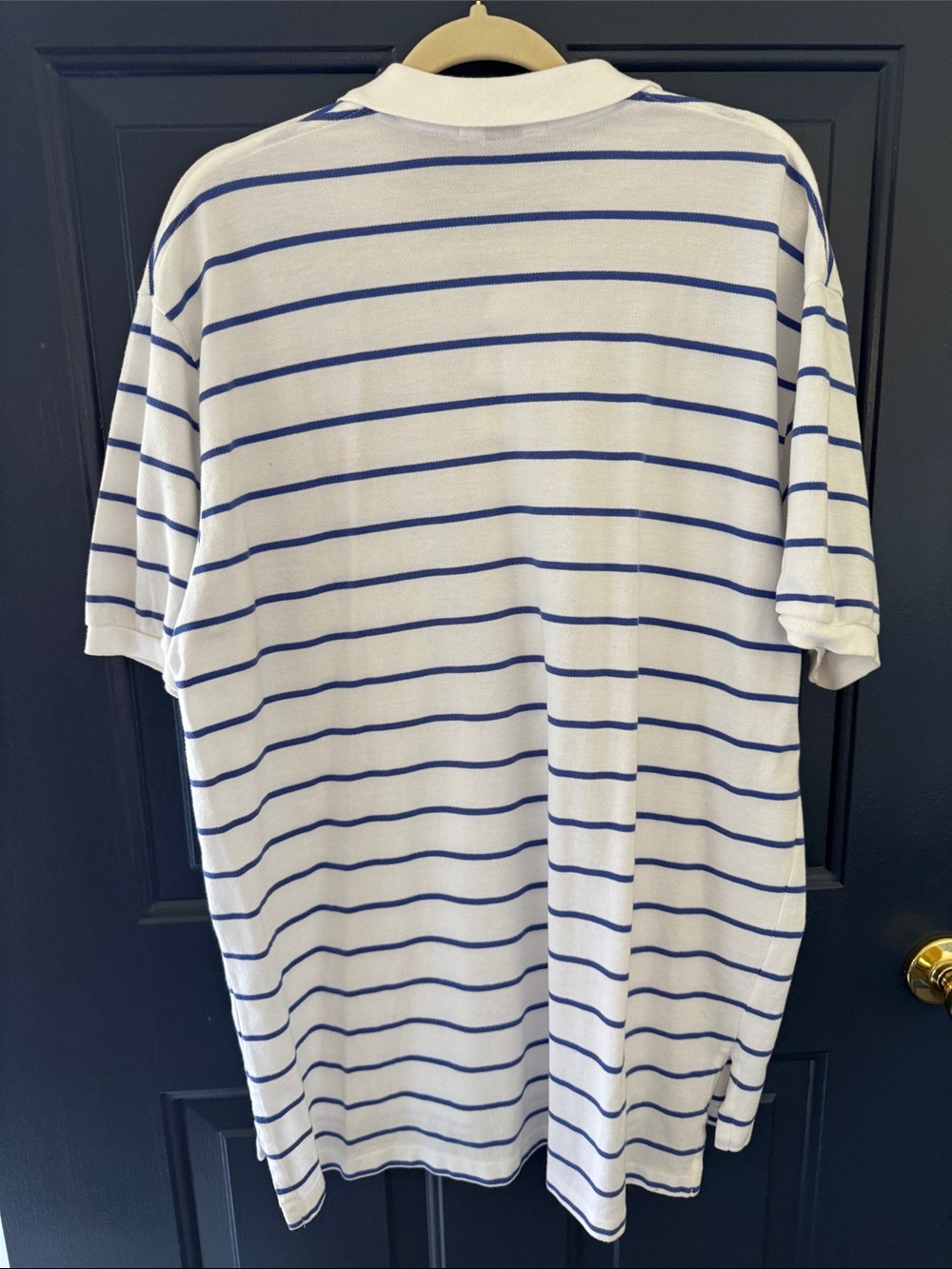 Polo by Ralph Lauren White Polo with Blue Stripes & Orange Pony Logo - Size XL - Picture 5 of 7